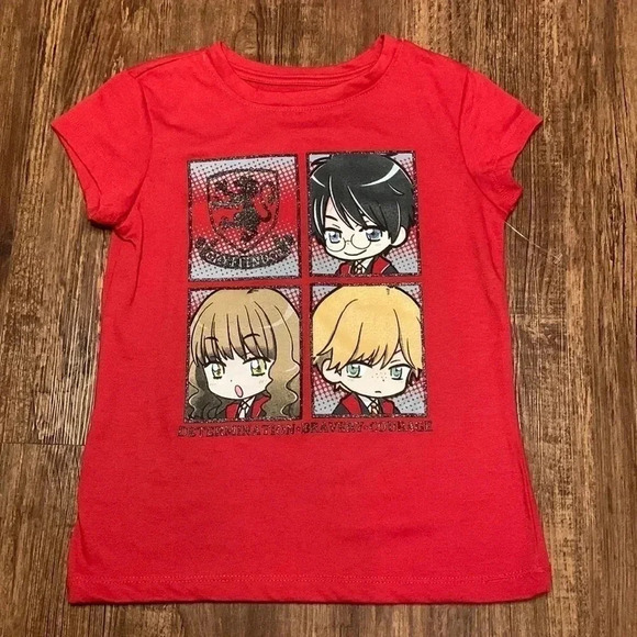 Harry Potter Kids Tee Shirt Red T-Shirt 6/6X New - Picture 1 of 4